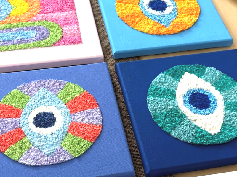 Am Shalom Makers: Evil Eye Texture Art